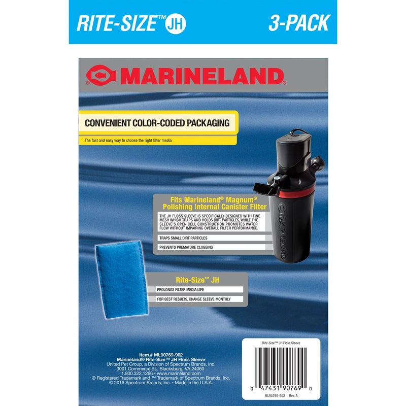 Marineland ML90769 JH Floss Sleeve Magnum Polishing Internal Filter (3 Pack) - Image 2